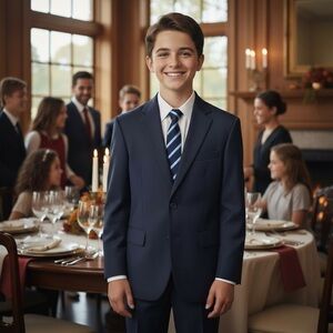 NWT Michael Kors Boys‎ Navy Suit Jacket Blazer Christmas Thanksgiving Holidays